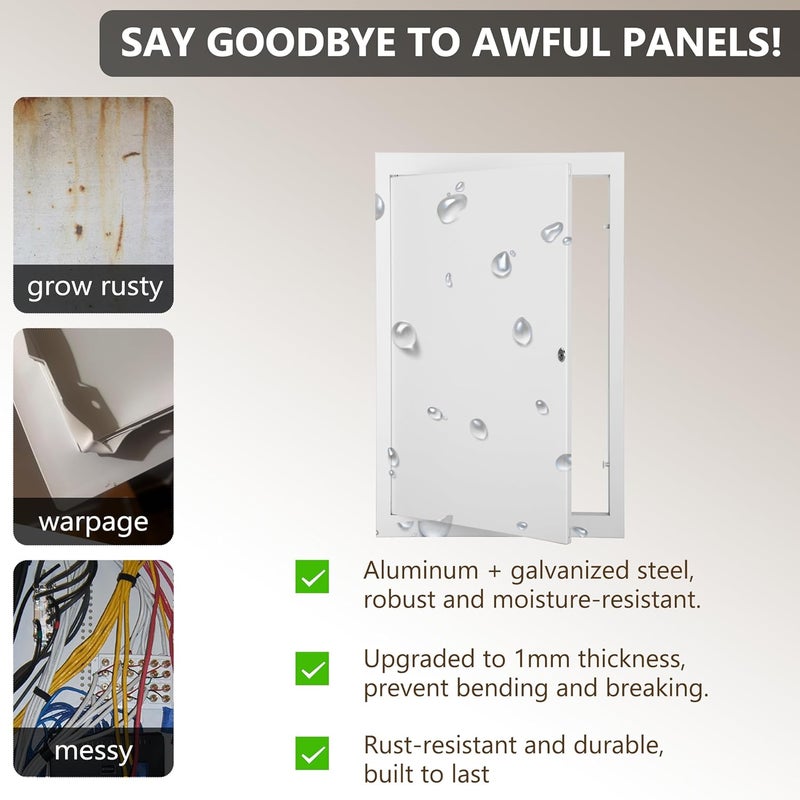 Fancat Thicken 1mm 12 x 24 Access Panel for Drywall,Attic Door, Ceiling Access Panel for Drywall,12 x 24 Metal Access Panels are Thickened to 1mm to Solve The Problem of Fragile Panels(Screwdriver Latch) - Image 3